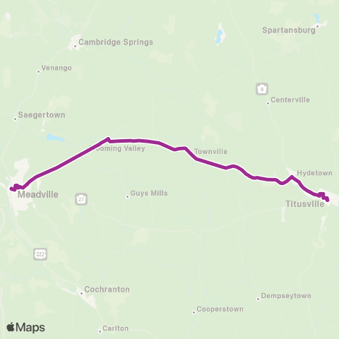 CATA Meadville Titusville map
