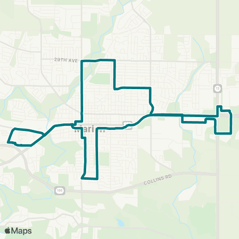 Cedar Rapids Transit Marion Circulator map