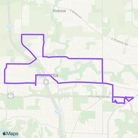 Cedar Rapids Transit NE Circulator map