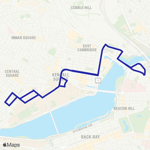 Charles River TMA - EZRide North Sta - Cambridgeport via Kendall Sq map