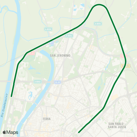 Cercanías Sevilla Santa Justa - Cartuja map