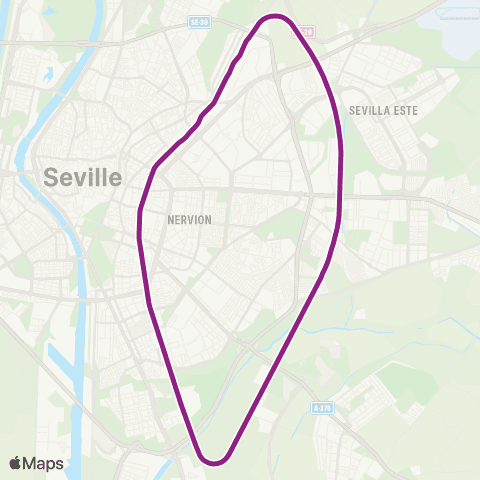 Cercanías Santa Justa Circular map