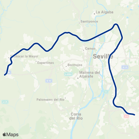 Cercanías Jardines de Hercules - Benacazon map