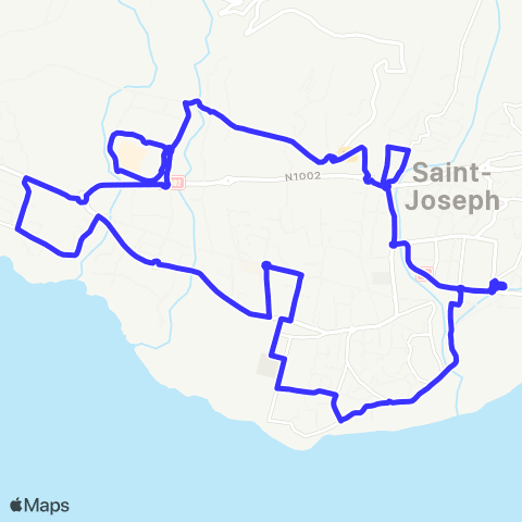 CarSud Geckobus Navette Centre ville St Joseph map