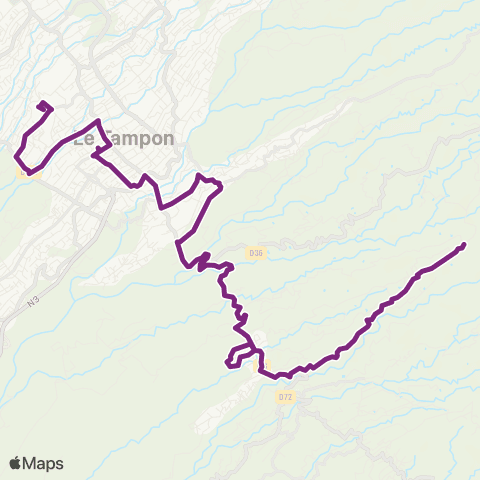 CarSud Ligne d'Équerre - Bérive - Gare du Tampon map