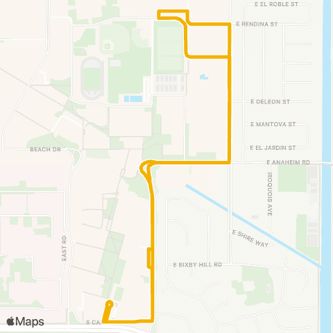 CSU Long Beach East Loop map