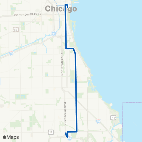 CTA Cottage Grove Express map
