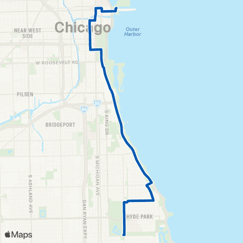 CTA Hyde Park Express map