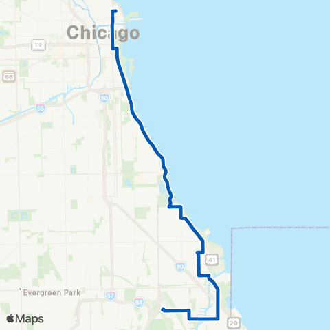 CTA South Shore Express map