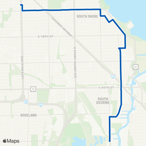 CTA 71st / South Shore map