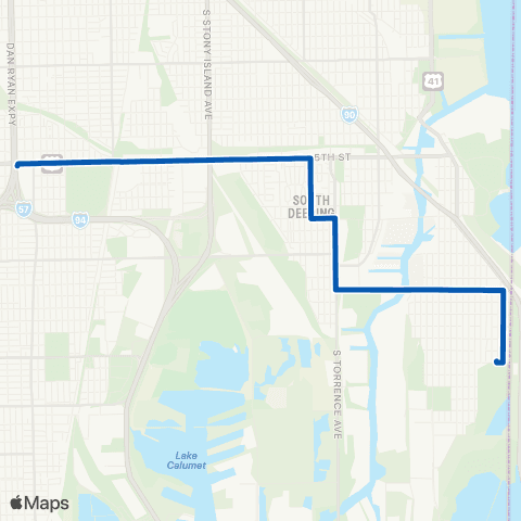 CTA Jeffery Manor Express map