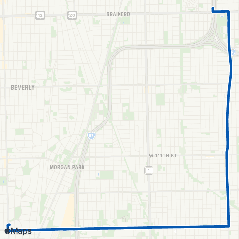 CTA Michigan / 119th map