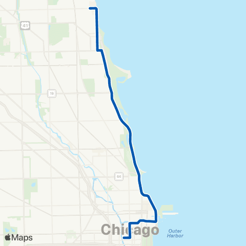 CTA Sheridan / LaSalle Express map