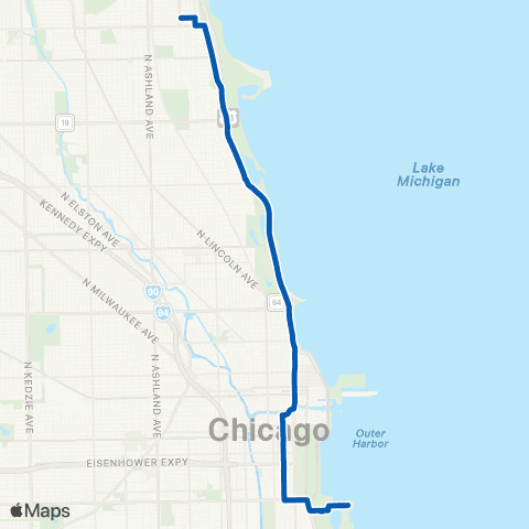 CTA Inner Lake Shore / Michigan Express map