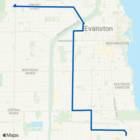 CTA Evanston Circulator map