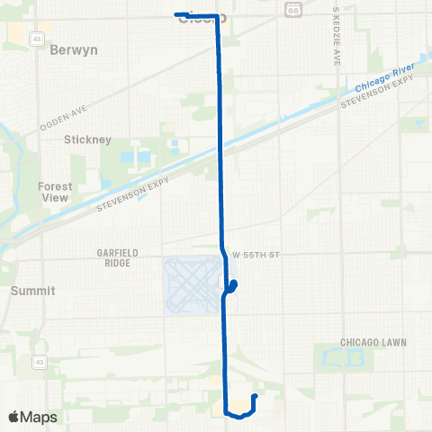 CTA South Cicero map
