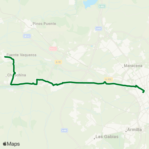 Junta de Andalucia Granada - Santa Fe - Chauchina - Fte.Vaqueros map