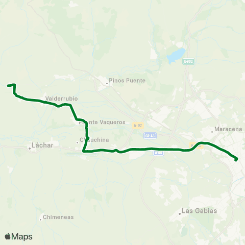 Junta de Andalucia Granada - Chauchina - Fte.Vaqueros - Valderrubio - Obéilar map