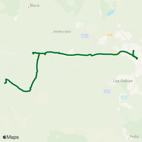 Junta de Andalucia Granada - Santa Fe - Cijuela - Láchar - Trasmulas - Peñuelas - C.Tajarja - el Turro map