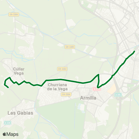 Junta de Andalucia Granada - Churriana V. - Híjar (Directo) map