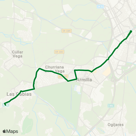 Junta de Andalucia Granada - Armilla - Churriana V. - las Gabias map