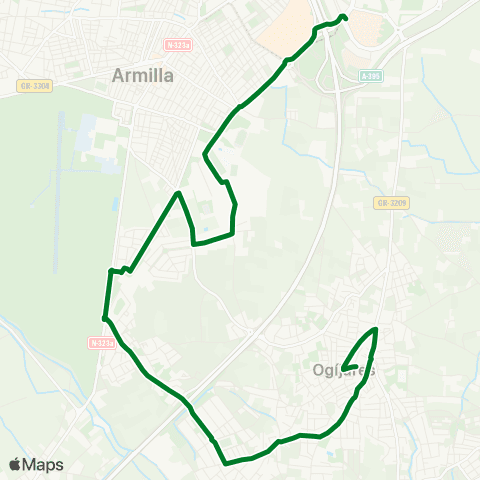 Junta de Andalucia Ogíjares - Pts - San Nicolás (Circular) map