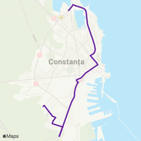 CT Bus Cap Linie Confort Urban - imbarcare - Cap Linie Univ. Ovidius map