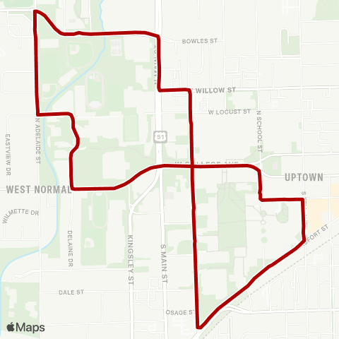 Connect Transit Redbird Express map