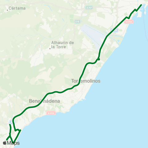 CTMAM Málaga-Las Lagunas-Fuengirola (Directo) map