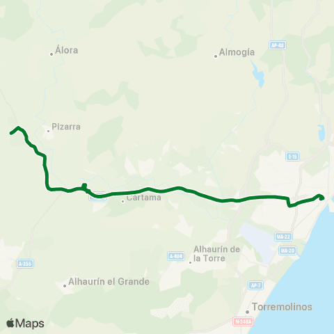 CTMAM Málaga-Zalea-El Burgo map