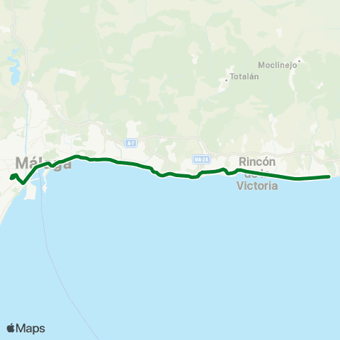 CTMAM Málaga-Vélez Málaga (Por Torre Benagalbón) map