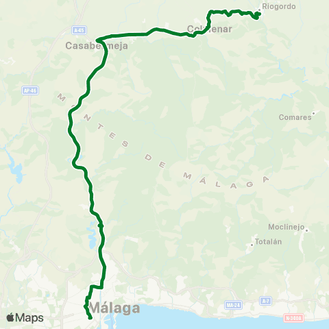 CTMAM Riogordo-Colmenar-Casabermeja-Málaga map