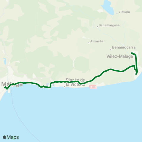 CTMAM Málaga-Torre Del Mar-Vélez Málaga-Periana map