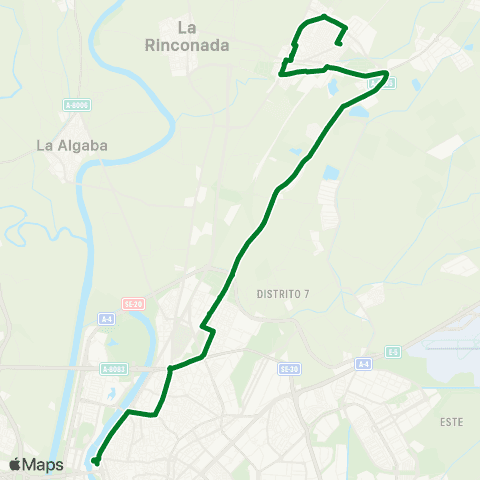 Junta de Andalucia M-111 San José de la Rinconada - Sevilla (por el Gordillo) map