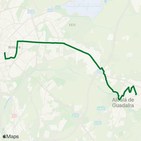 Junta de Andalucia M-121 Alcalá de Guadaíra - Sevilla map