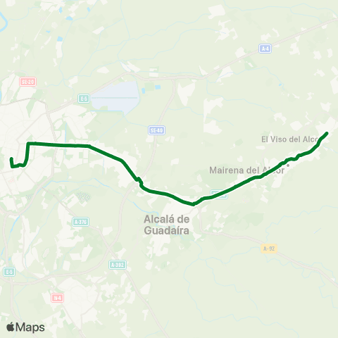 Junta de Andalucia M-126 el Viso del Alcor - Sevilla map