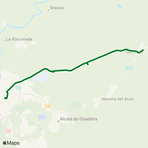 Junta de Andalucia M-124 Carmona - Sevilla map