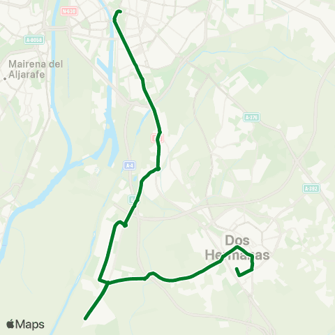 Junta de Andalucia M-132b Dos Hermanas (por Polígono la Isla) - Fuente del Rey - Sevilla map