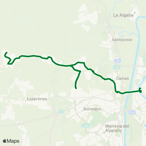 Junta de Andalucia M-175 Albaida - Sevilla (por Gines Ida) (Sab Dom y Fest) map