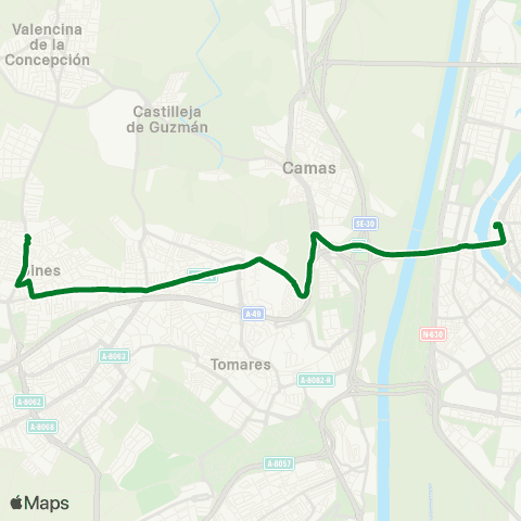 Junta de Andalucia M-160 Gines - Sevilla map