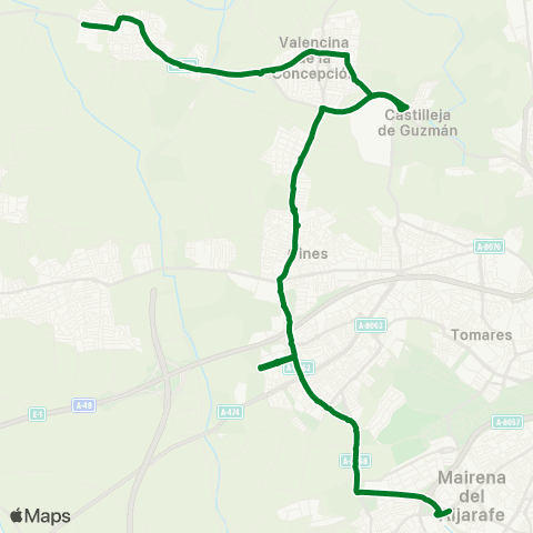 Junta de Andalucia M-105 Mairena del Aljarafe (Cexpo) - Bormujos - Salteras map