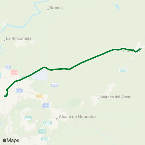 Junta de Andalucia M-124 Carmona - Sevilla (por Aerópolis) map