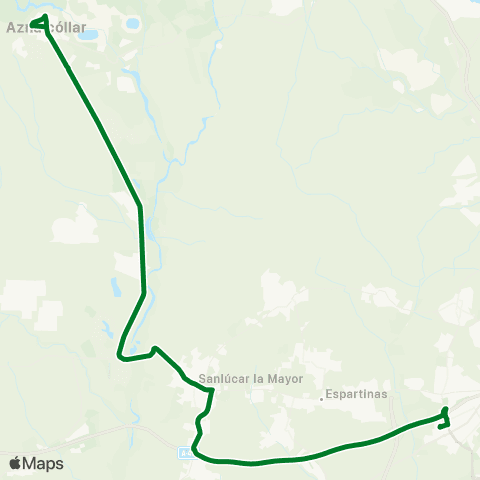 Junta de Andalucia M-107 Aznalcóllar - Bormujos (Hptal) (Servicio a la Demanda Abascal) map