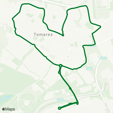 Junta de Andalucia M-108a Circular San Juan de Aznalfarache - Tomares (Sent.A) map