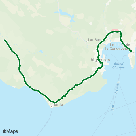 Consorcio de Transporte Metropolitano del Campo de Gibraltar La Línea-Tahivilla map