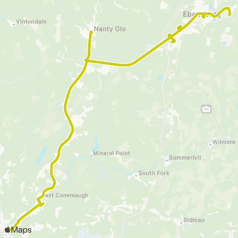 CamTran Ebensburg-Johnstown map