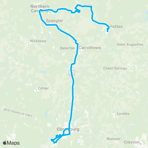 CamTran Patton-Hastings-N. Cambria-Ebensburg map