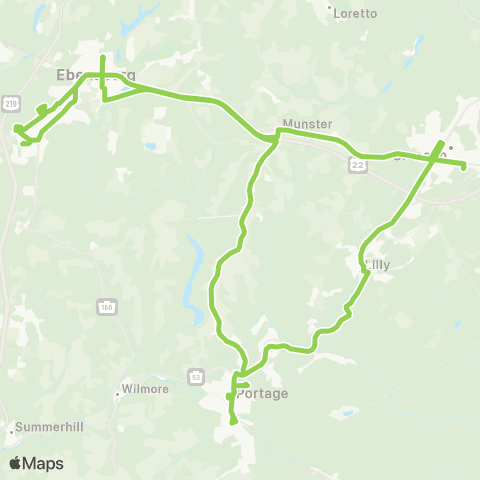 CamTran Ebensburg-Portage-Cresson map