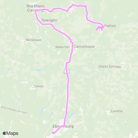 CamTran Patton-Hastings-N. Cambria-Ebensburg map