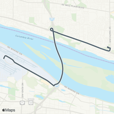 C-TRAN Airport Regional map